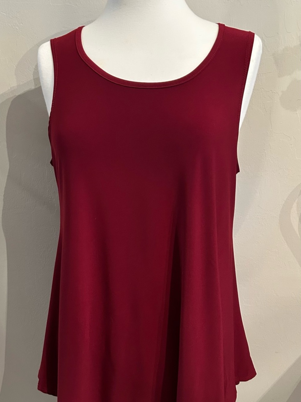Vintage Star Vixen Women's Sz Lg Burgundy Red Asymmetrical Sleeveless Tunic Top